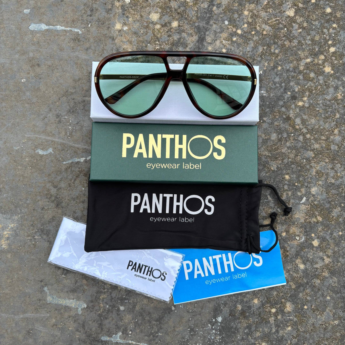 Drop / Gold Tortoise Green