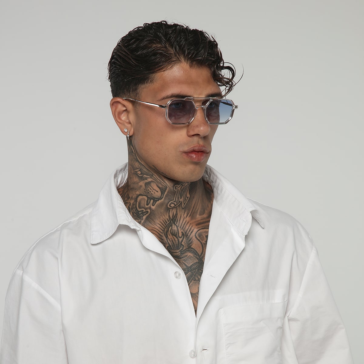 Shaped Metal / Transparent Blue Fumè